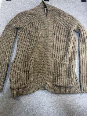 Free People Blossom Cotton Ribbed Open Front Cardigan in Ivy Earth Combo